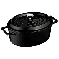 Кастрюля 4,0 л. чугун l=27*20 см. овальная, черная LAVA