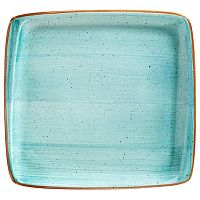Тарелка квадратная 270*250 мм. без полей Аква /1/6/