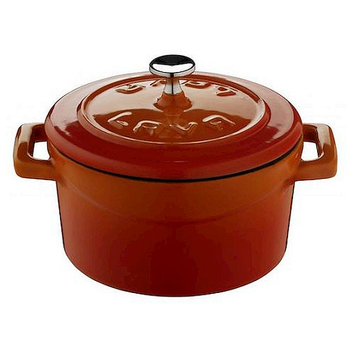 Кастрюля порц. 0,35 л. чугун d=10 см. оранжевая "TRENDY" LAVA