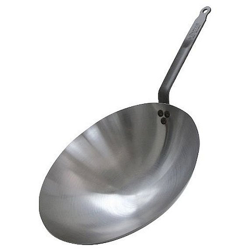 Сковорода Wok d=35,5 см. белая сталь (индукция) De Buyer /1/3/