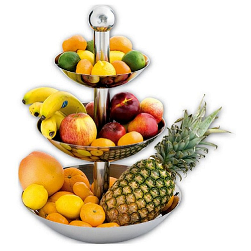 Этажерка 3-х ярусная h=54 см. нерж. для фруктов St /1/