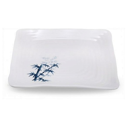 Тарелка квадратная 21,5*21,5см "Голубой бамбук"