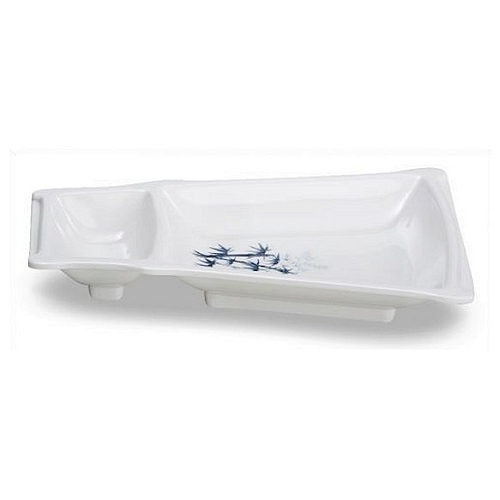 Блюдо с подсоусником 22,9*16см "Голубой бамбук"