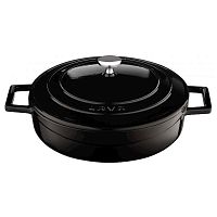 Кастрюля 3,4 л. чугун d=28 см. черная, низкая "FOLK" LAVA