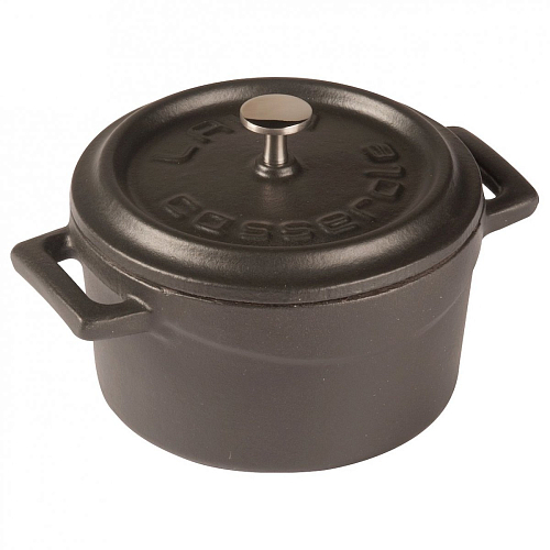 Кастрюля порц. 0,55 л. чугун d=12 см. черная LAVA матовая