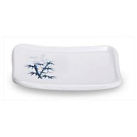 Тарелка квадратная 12*10 см. "Голубой бамбук"