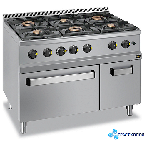 Плита 6 конфорочн.700сер Apach Cook Line APRG-117FG