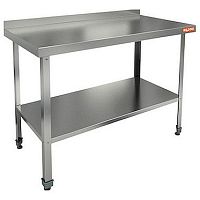 Стол пристенный с бортом и полкой HICOLD НСО-15/6БП ЭЦ