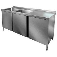 Стол с распашными дверцами и моечной ванной HICOLD НСЗ2М-15/6БЛ