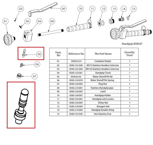 Шток крана 0500.01.02S/5 для душирующего устройства т.м. Cancan модель MT01