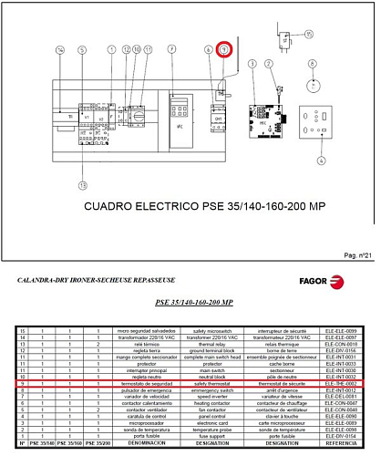 Термостат 12029719 (ELETHE0002) для машины гладильной т.м. FAGOR модели PSE-35/200 MP