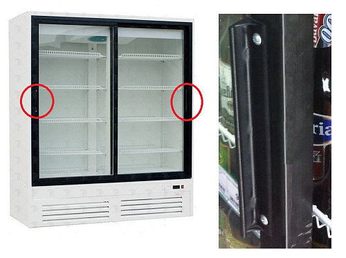 Ручка двери металлическая для шкафа холод. серии ШВУП1ТУ-0,8К(В/Prm) (Duet G2-0,8 со стекл. дверьми)