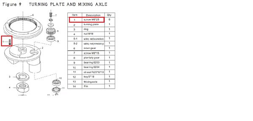 Пружина F9-1 (M6х25) для миксера планетарного т.м. EKSI серии EJ, мод. EJ-30BF