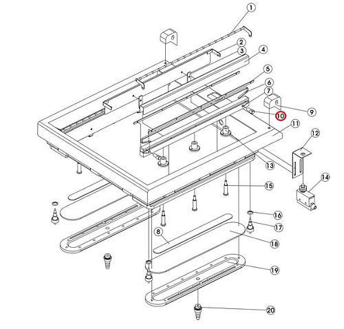 Держатель планки Z-EDZ400-2-10 д/маш. вакуум. упак. камерн. типа т.м.EKSI серии EDZ, мод. EDZ-400/2T