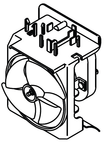 Вентилятор в сборе 54127058 для печи микроволновой т.м. Menumaster серии RCS модели RCS511TS