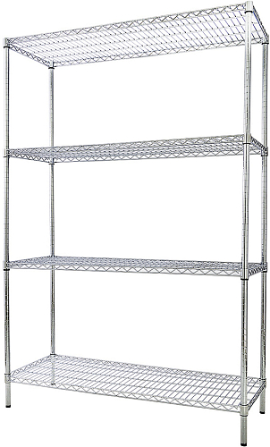 Стеллаж Viatto 1500*450*1800 арт VA-15045180 Strong, хром сталь, 4 полки-решетки