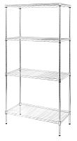 Стеллаж Viatto 900*450*1800 арт VA-9045180, хром сталь, 4 полки-решетки