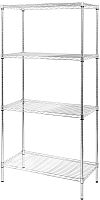 Стеллаж Viatto 1200*450*1800 арт VA-12045180, хром сталь, 4 полки-решетки