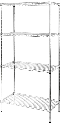 Стеллаж Viatto 1200*450*1800 арт VA-12045180, хром сталь, 4 полки-решетки