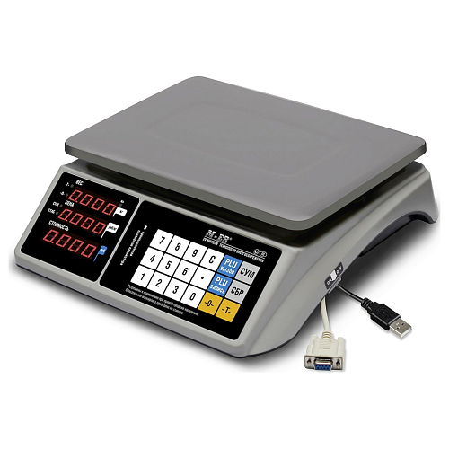 Весы торговые Mertech M-ER 328AC-32.5 LED с RS-232 и USB(COM)